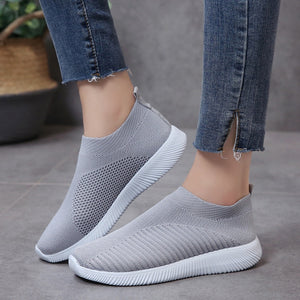 Rimocy Plus Size 46 Breathable Mesh Platform Sneakers Women Slip on Soft Ladies Casual Running Shoes Woman Knit Sock Shoes Flats