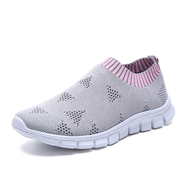 Rimocy Plus Size 46 Breathable Mesh Platform Sneakers Women Slip on Soft Ladies Casual Running Shoes Woman Knit Sock Shoes Flats