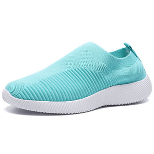 Rimocy Plus Size 46 Breathable Mesh Platform Sneakers Women Slip on Soft Ladies Casual Running Shoes Woman Knit Sock Shoes Flats