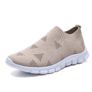 Rimocy Plus Size 46 Breathable Mesh Platform Sneakers Women Slip on Soft Ladies Casual Running Shoes Woman Knit Sock Shoes Flats