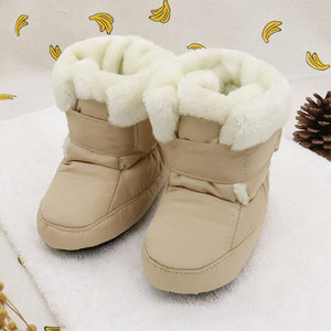 Mother Kids Baby Shoes First walkers Unisex Winter Warm Boots For Infant Baby Faux Fur Inner Snow Boots Toddler Prewalker Bootie