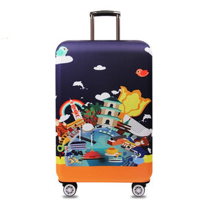 JULY'S SONG Trolley Luggage Cover Travel Suitcase Case Elastic Suitcase Protective Covers For 18-32 Inch Luggage Cover