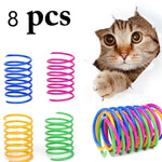 8PCS Cat Colorful Spring Toy Creative Plastic Flexible Cat Coil Toy Cat Interactive Toy Cat Funny Toy Pet Favor Toy Pet Product