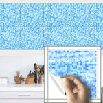 Funlife 10 PCS Flat Mosaic Tile Wall Sticker Waterproof Backsplash For Kitchen,Self Adhesive Bathroom Wall Sticker Decor Fake 3D