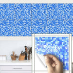 Funlife 10 PCS Flat Mosaic Tile Wall Sticker Waterproof Backsplash For Kitchen,Self Adhesive Bathroom Wall Sticker Decor Fake 3D