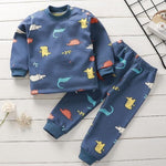 2020 2pcs Baby Boy Girls Underwear Set Plus Velvet Thickening Pajamas Thermal Underwear Winter Boy Cartoon Clothing Suit BB0