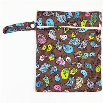 Printed Pocket Wet Bag Waterproof Reusable Nappy Bags PUL Travel Baby Nappy Mini Size Wet Dry Bags Wetbags 25x20cm Wholesale