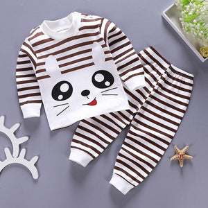 Kids Pajamas Sets Baby Boys Girls Cotton Long Sleeved Tshirt+Pant Cartoon Girl Clothing Autumn Sleepwear Suit Pyjama Trousers