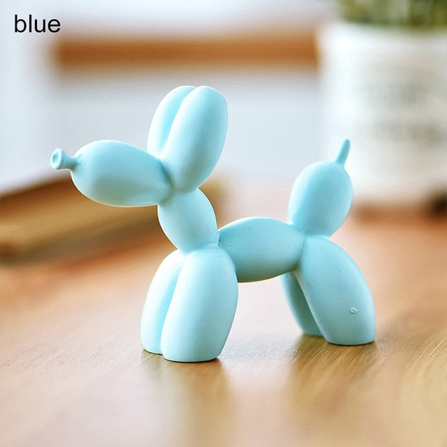 Resin Crafts Sculpture Gift Cute Small Balloon Dog Party Accessories Home Desktop Ornament Cake Dessert Decoration 9*3.5*7.5cm