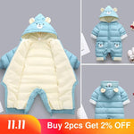 2020 New born Panda Baby clothes Winter Hooded Rompers Thick Cotton Warm Outfit Jumpsuit Overalls Snowsuit Children Boy Clothing