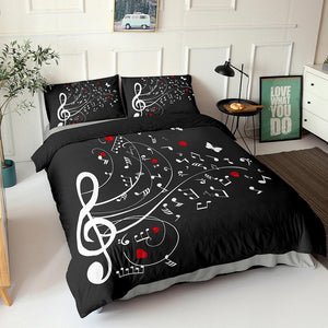 3D Digital Duvet Cover Music Note Printed Bedding Set Beating Comforter Cover Kids Adult Bedding Set for Winter US/EU/AU Size