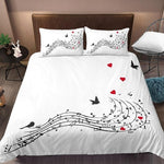 3D Digital Duvet Cover Music Note Printed Bedding Set Beating Comforter Cover Kids Adult Bedding Set for Winter US/EU/AU Size