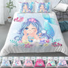 Bedding Set Crib Duvet Cover for Baby Kids Children & Pillowcase Cartoon Mermaid Edredones Niños Girls Princess Quilt Cover