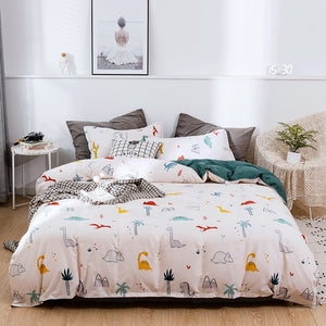 Soft Bedding Set with Heart Romantic Flower Fruit Twin Queen Flat Sheet Duvet Quilt Cover Pillowcase Cotton Ployester Adult Kids