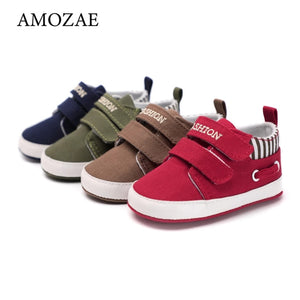 2020 Baby Boys and Girls Shoes Sole Soft Canvas Solid Footwear For Newborns Baby Shoes Toddler Crib Moccasins 4 Colors Available
