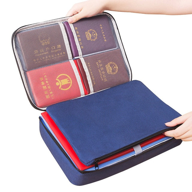 Waterproof Passport Document Bag Travel Organizer Papers Storage Pouch Credential Bag Diploma Storage File Pocket with Separator