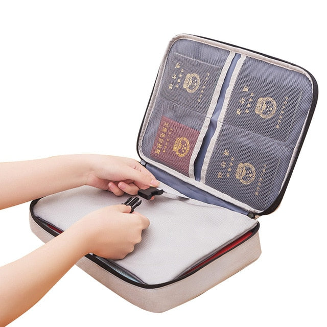 Waterproof Passport Document Bag Travel Organizer Papers Storage Pouch Credential Bag Diploma Storage File Pocket with Separator