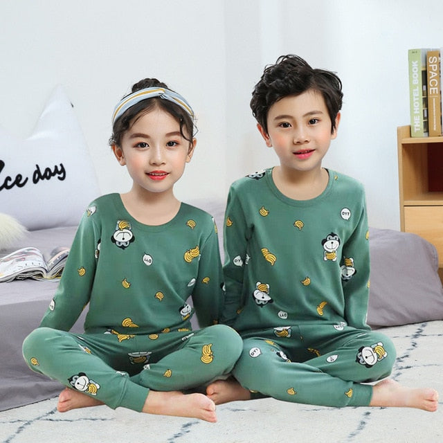 Kids Pajamas Sets Boys Girls 100% Cotton Night Suit Children Cartoon Sleepwear Pyjamas kids Cotton Nightwear 2-13Y Teens Clothes