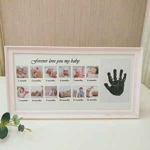 My First Year Photo Frame Baby DIY Handprint Footprint 12 Months Photo Frame Boy Girl My 1 Year Gift Craft Ink Kids Photo Frame