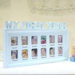 My First Year Photo Frame Baby DIY Handprint Footprint 12 Months Photo Frame Boy Girl My 1 Year Gift Craft Ink Kids Photo Frame