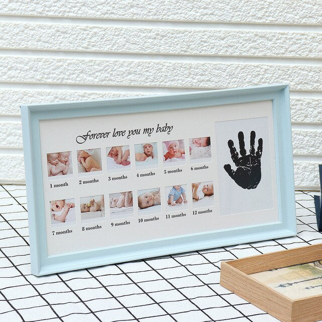 My First Year Photo Frame Baby DIY Handprint Footprint 12 Months Photo Frame Boy Girl My 1 Year Gift Craft Ink Kids Photo Frame