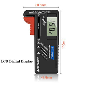 BT-168D LCD Display AA/AAA/C/D/9V/1.5V Batteries Universal Button Cell Battery Colour Coded Meter Indicate Volt Tester Checker