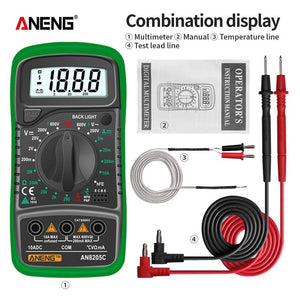 ANENG AN8205C Digital Multimeter auto range Backlight AC/DC Ammeter Volt Ohm Tester Portable Meter Multimetro With Thermocouple