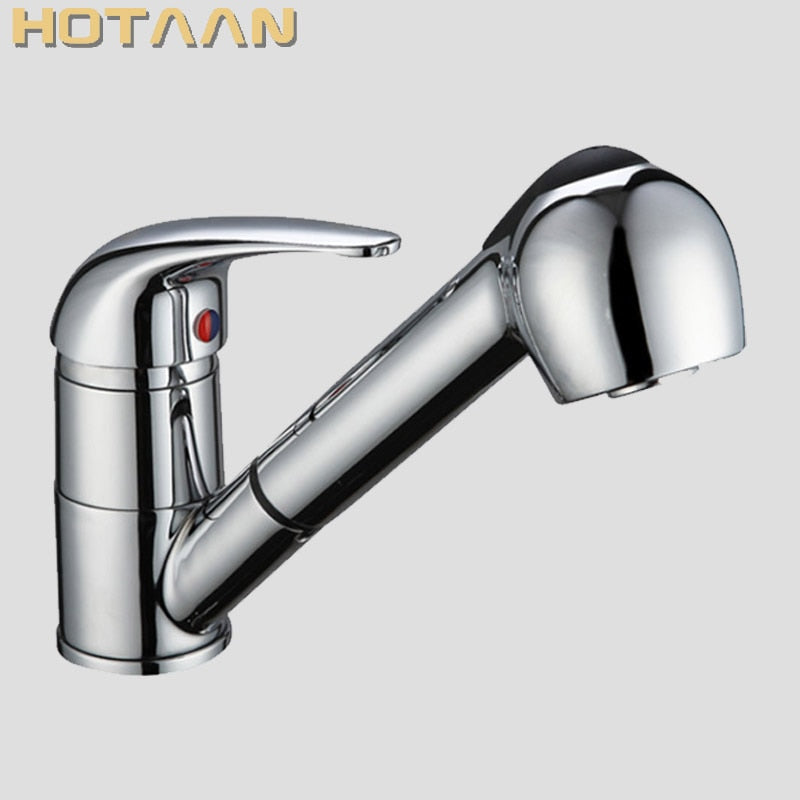 Free Shipping pull out sink faucet.Solid Brass Thicken Chrome 360 degree Swivelsink tap mixer torneira.Water Mixer YT-5078