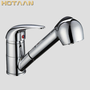 Free Shipping pull out sink faucet.Solid Brass Thicken Chrome 360 degree Swivelsink tap mixer torneira.Water Mixer YT-5078