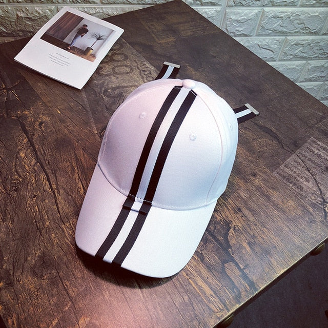 Women Patchwork Color Striped Baseball Cap Ladies Bow-knot Fashion Hip Hop Dad Hat Casual Baseball Hat For Female In Black White